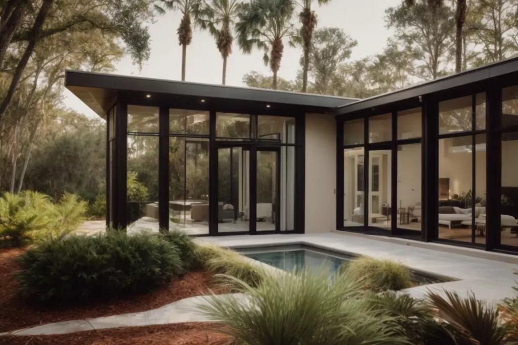 modern home with solar window film installation in Orlando