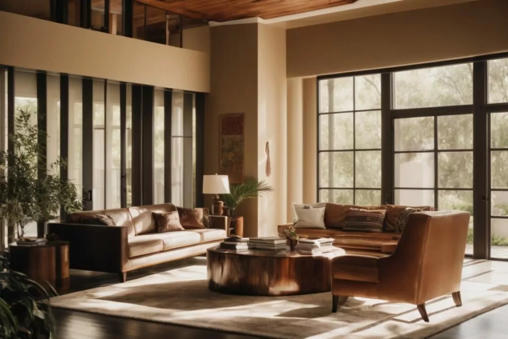 Orlando home interior with sun filtering through tinted windows